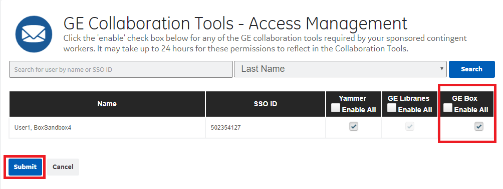 Screenshot of IDM Page where Manager grants access